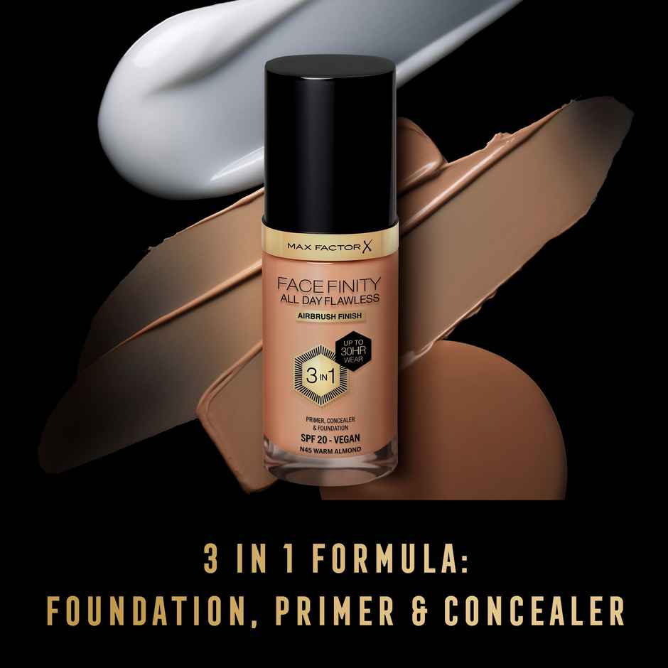 Max Factor Face Finity All Day Flawless 3 In 1 Foundation | Warm Almond
