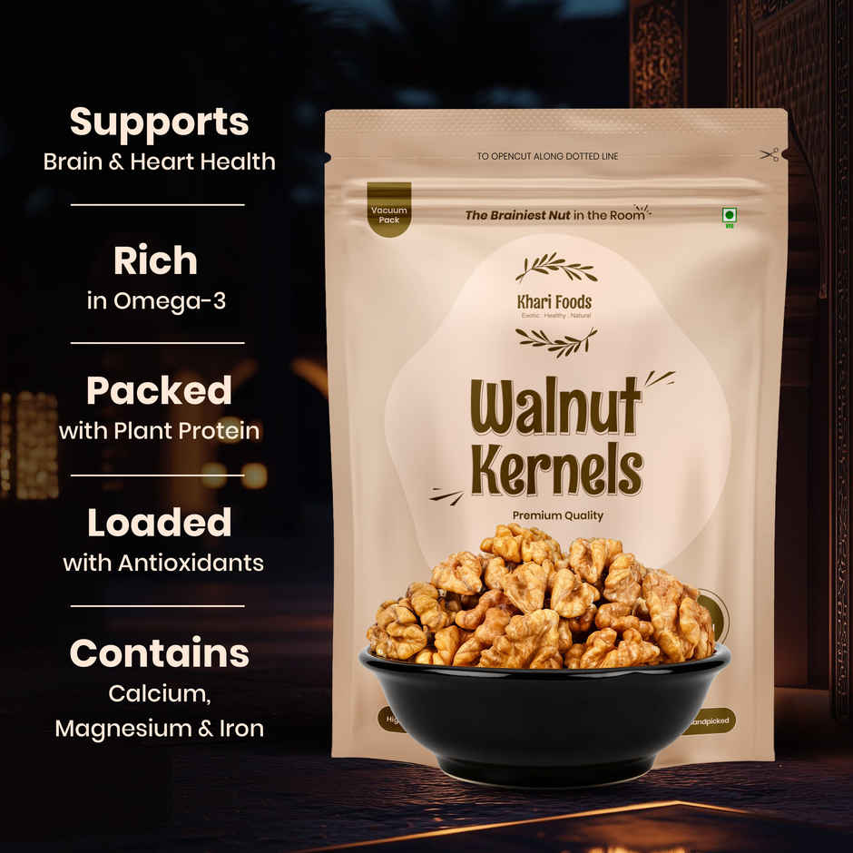 Khari Foods Premium Chile Walnut Kernels / Akhrot Giri Dry Fruits