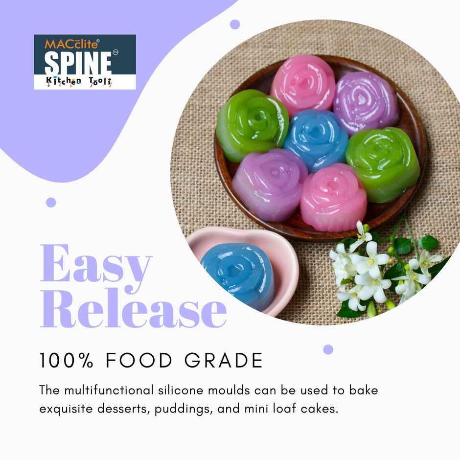Silicone Muffin Mould Rose Set of 6 Pc