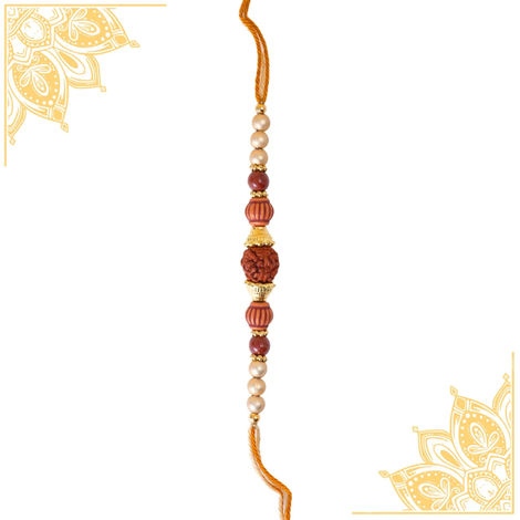 Religious Single Rudraksha Dori Rakhi (Shree Rakhi) Set of 1
