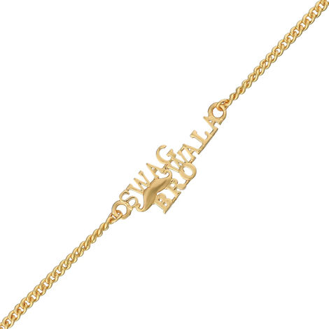 Voylla Swag Wala Bro Gold Tone Bracelet Style Rakhi - Trendy And Stylish