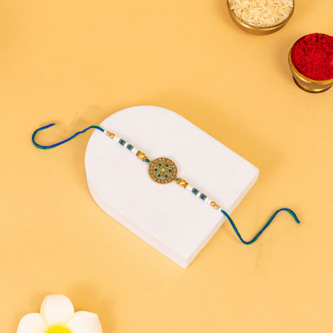 Abstract Single Peacock Rakhi (Avyaan Rakhi) Set of 1