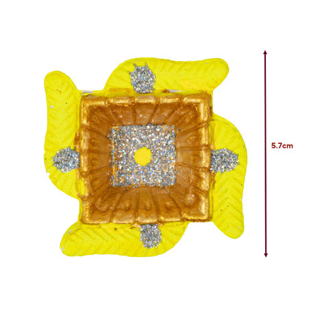 Kunj Gifting Diya | Multicolour | Designer Clay Diya | Pack Of 12 | Skilsy Handicrafts