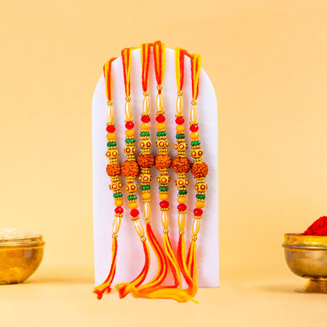 Religious Rudraksh Rakhi (Shree Rakhi) Set of 6