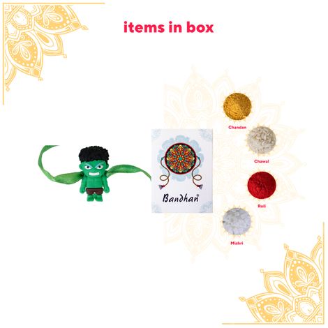 Kids Hulk Playful Cartoon Rakhi (BANDHAN)