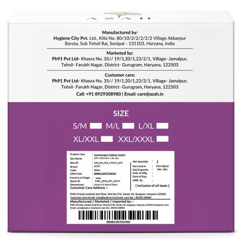 Azah Disposable Period Panties | 2XL-3XL