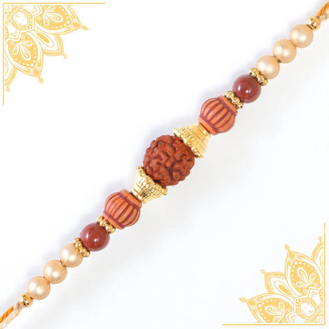 Religious Single Rudraksha Dori Rakhi (Shree Rakhi) Set of 1