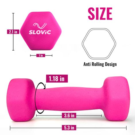 Slovic Neoprene 1 kg Dumbbells Pair for Home & Gym Use - Anti-Skied