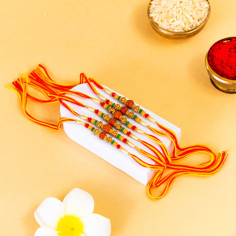 Religious Rudraksh Rakhi (Shree Rakhi) Set of 6