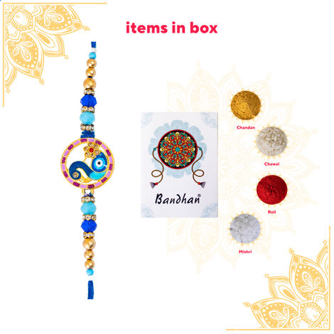 Evil Eye Peacock Designer Rakhi (BANDHAN)