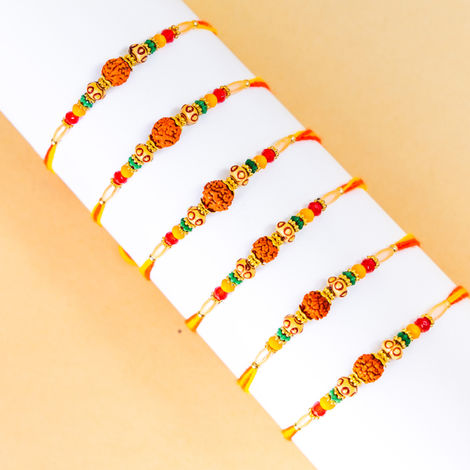 Religious Rudraksh Rakhi (Shree Rakhi) Set of 6