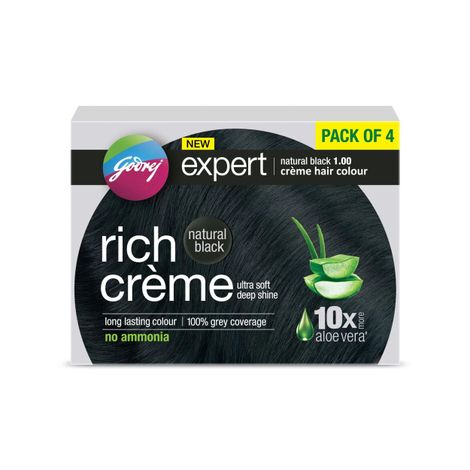 Godrej Expert Creme Hair Colour Natural Black (Pack of 4)