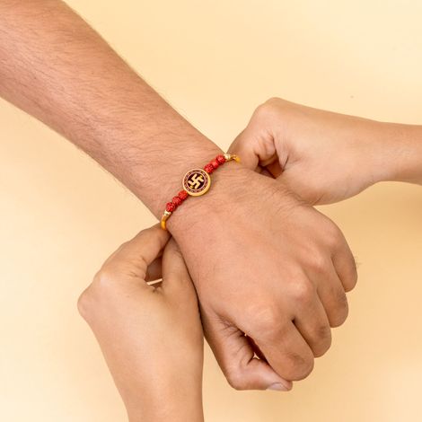 Religious Hand Made Swastik Mauli Classic Tradional Rakhi For Brother (BANDHAN)