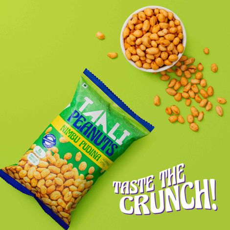 Taali Roasted Nimbu Pudina Peanuts, Premium Quality Bharuchi Nuts, No Palm Oil, Rich in Protein