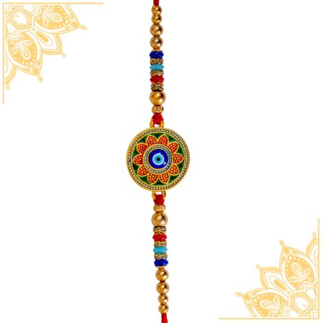 Meenakari Evil Eye Motif Trendy Rakhi (BANDHAN)