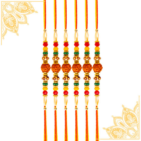 Religious Rudraksh Rakhi (Shree Rakhi) Set of 6