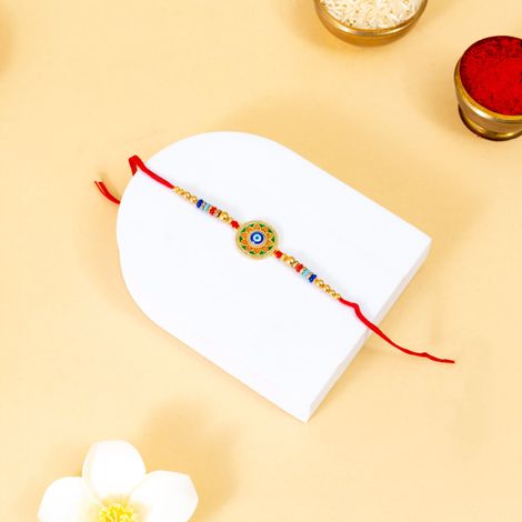 Meenakari Evil Eye Motif Trendy Rakhi (BANDHAN)