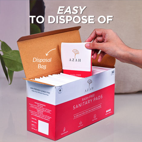 Azah Rash-Free Sanitary Pads (Box of 40 Pads : All - without Disposable bags ) | XL | 40 pcs