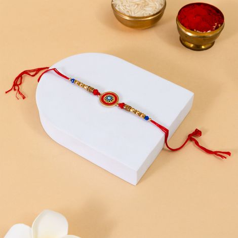 Evil Eye Round Meenakari Rakhi (BANDHAN)