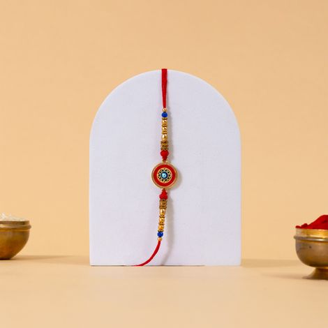 Evil Eye Round Meenakari Rakhi (BANDHAN)