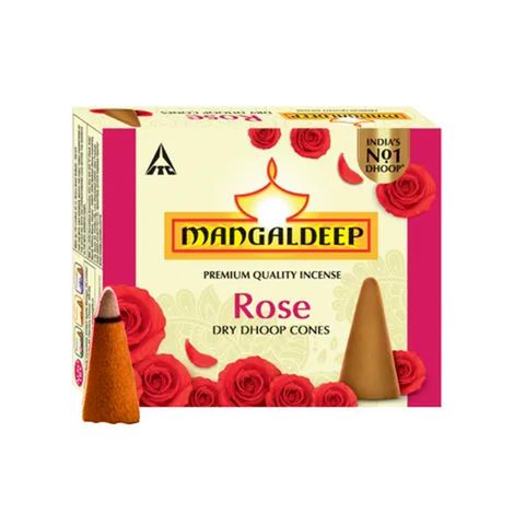 Mangaldeep Dry Dhoop Cone | Rose