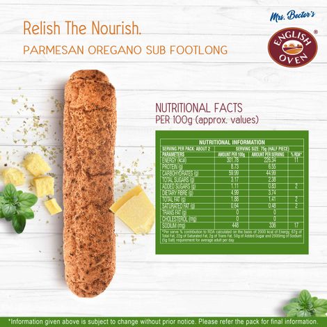 English Oven Sub Footlong Parmesan Oregano Bread