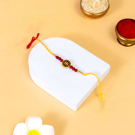 Religious Hand Made Swastik Mauli Classic Tradional Rakhi For Brother (BANDHAN)