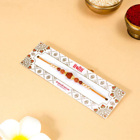 Religious Single Rudraksha Dori Rakhi (Shree Rakhi) Set of 1