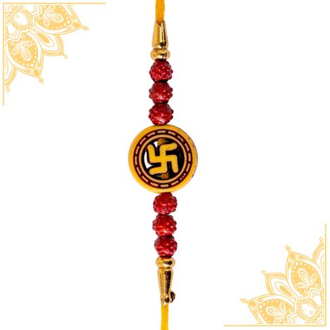 Religious Hand Made Swastik Mauli Classic Tradional Rakhi For Brother (BANDHAN)