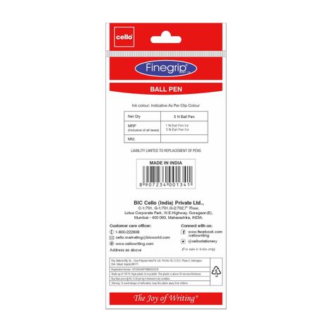 Cello Fine Grip Ball Pen Blue