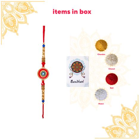 Evil Eye Round Meenakari Rakhi (BANDHAN)