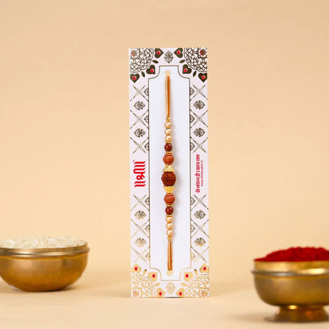Religious Single Rudraksha Dori Rakhi (Shree Rakhi) Set of 1