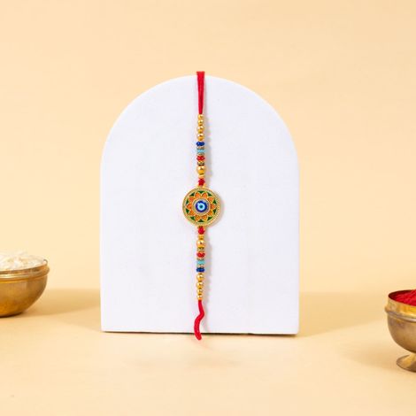 Meenakari Evil Eye Motif Trendy Rakhi (BANDHAN)