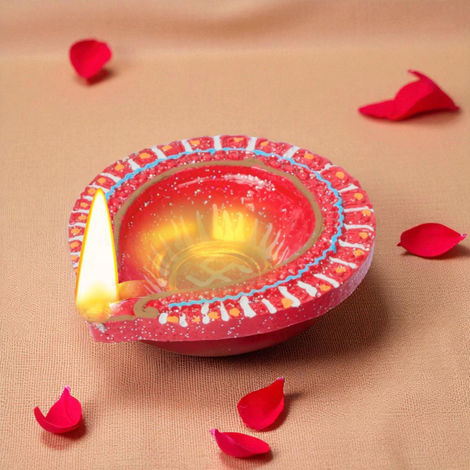 Kunj Conework Diya Ramnath | Designer Clay Diya | Pack Of 4 | Skilsy Handicrafts