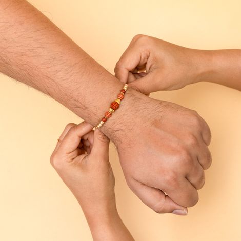 Religious Single Rudraksha Dori Rakhi (Shree Rakhi) Set of 1