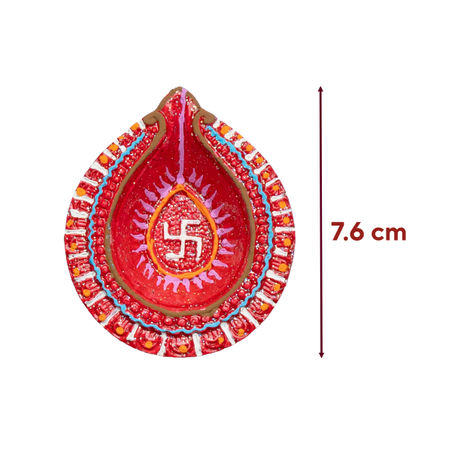 Kunj Conework Diya Ramnath | Designer Clay Diya | Pack Of 4 | Skilsy Handicrafts