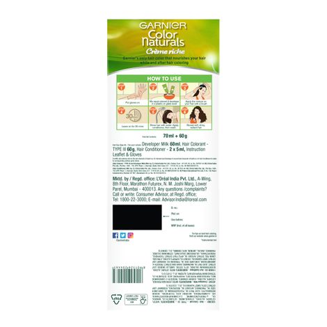 Garnier Color Naturals Long-Lasting Creme Hair Color | Darkest Brown - Shade 3