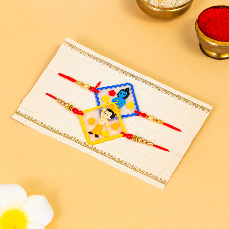 Kids Chhota Bheem Rakhi with Roli Chawal (Tied Ribbons) Pack of 2
