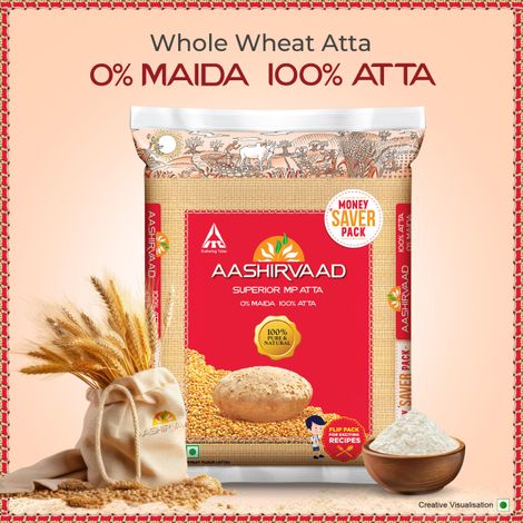 Aashirvaad Atta - Superior MP Whole Wheat, No Maida | Pouch