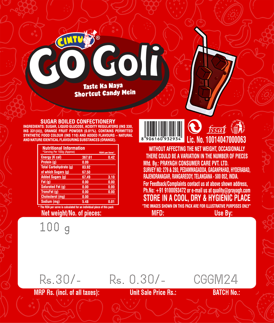 Cintu Go-Goli Cola Flavour Candy