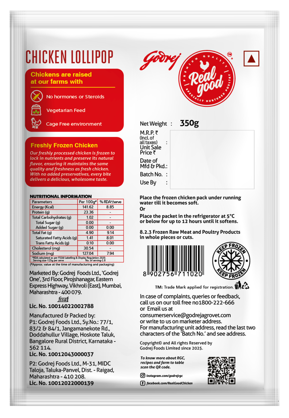 Godrej Chicken Lollipop (Freshly Frozen)