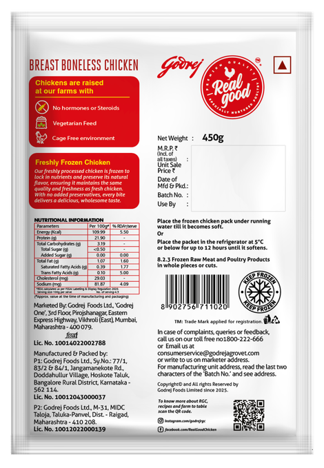 Godrej Chicken Breast Boneless (Freshly Frozen)