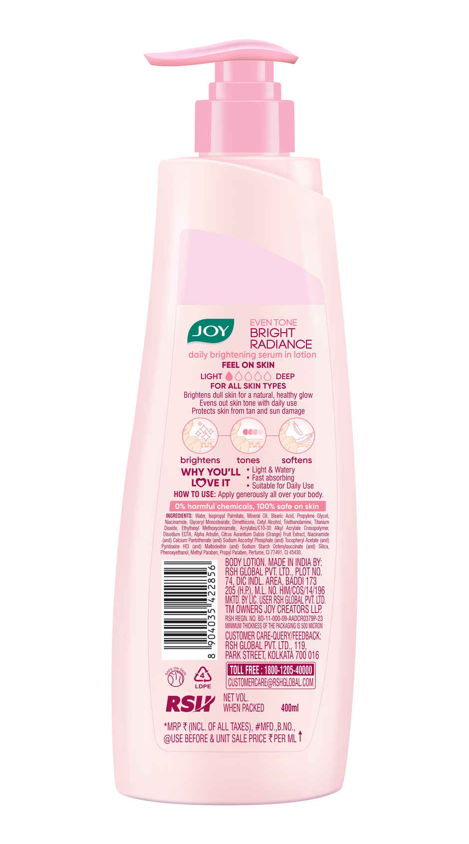 Joy Even Tone Bright Radiance Daily Brightening Serum Lotion