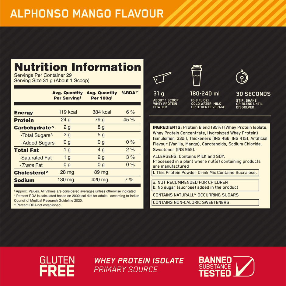 Optimum Nutrition Wgs - Alphonso Mango - 2 Lbs