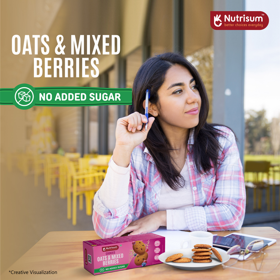 Nutrisum Oats Cookies - No Added Sugar - Mixed Berries