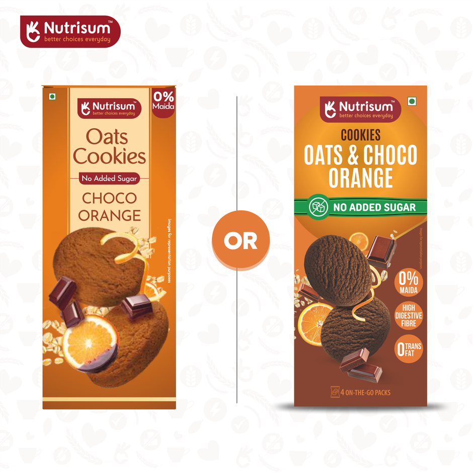 Nutrisum Oats Cookies - No Added Sugar - Chocolate Orange
