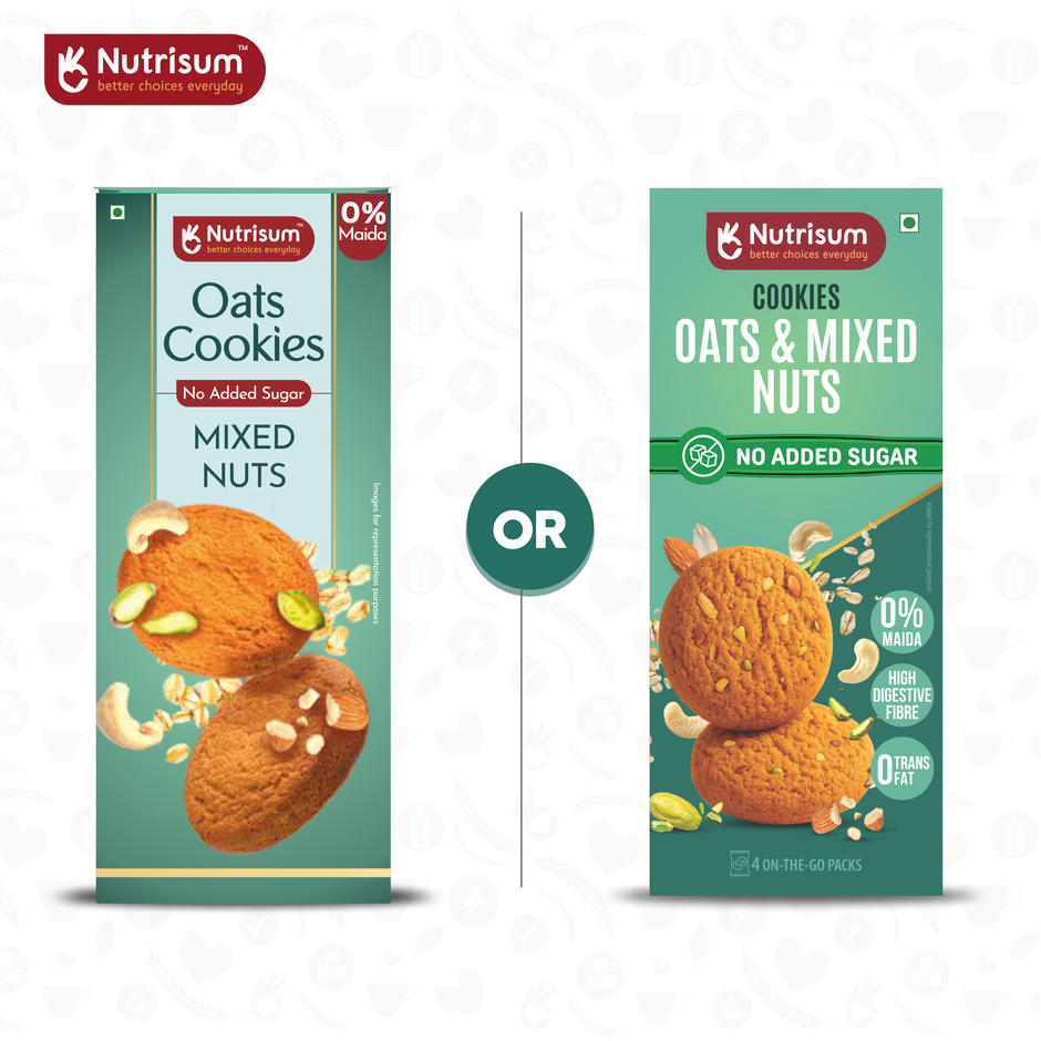 Nutrisum Oats Cookies - No Added Sugar - Mixed Nuts