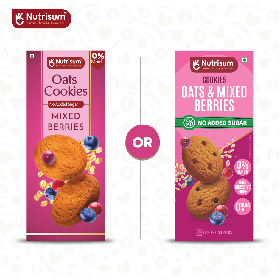 Nutrisum Oats Cookies - No Added Sugar - Mixed Berries