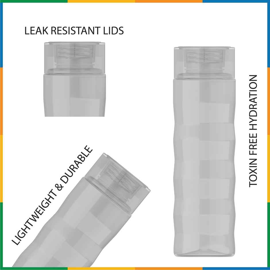 Kolorr Ringo 1L Clear Bottle | Transparent bottle for hydration tracking