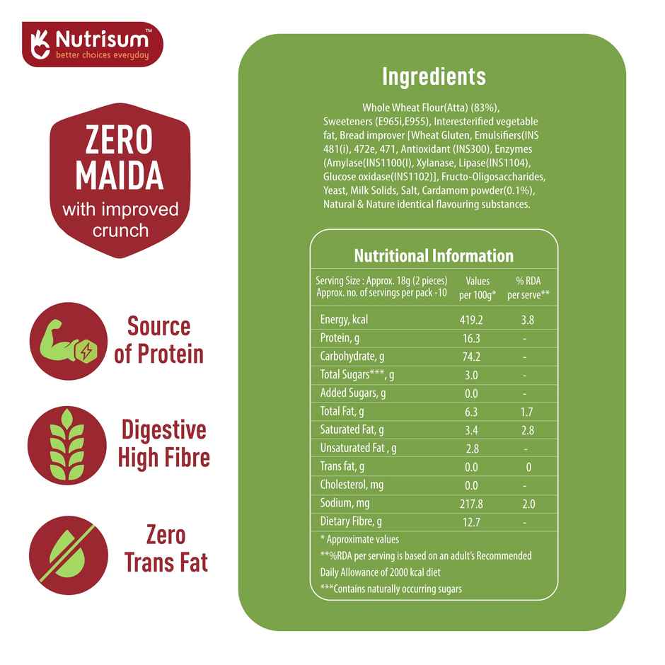 Nutrisum No Added Sugar | Elaichi Rusk